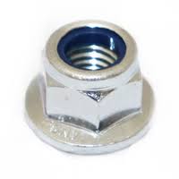 Close-up of Gravely nyloc flange nut